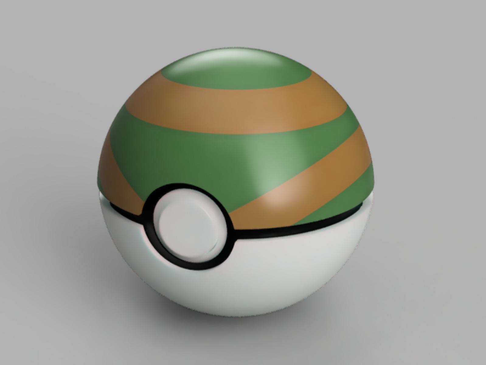 Nest Ball - Pokemon - Pokeball Functional - AMS TOP LID VERSION