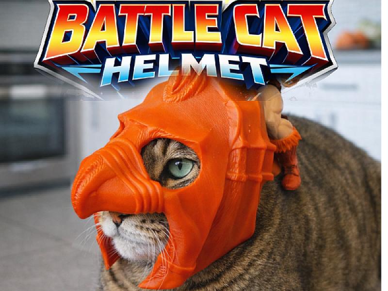 Battle Cat War Helm for Cats – He-Man Edition
