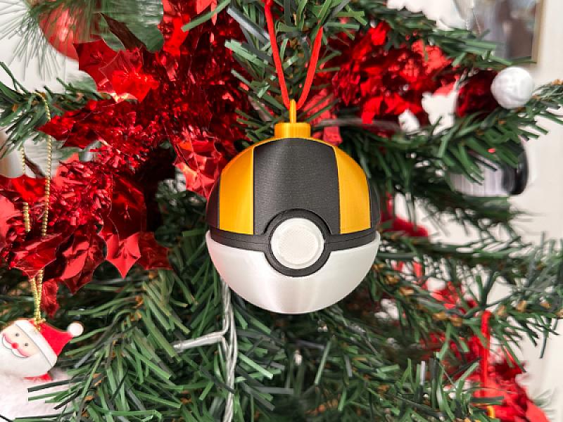 Ultra Ball - Christmas Ornament - Pokeball Functional