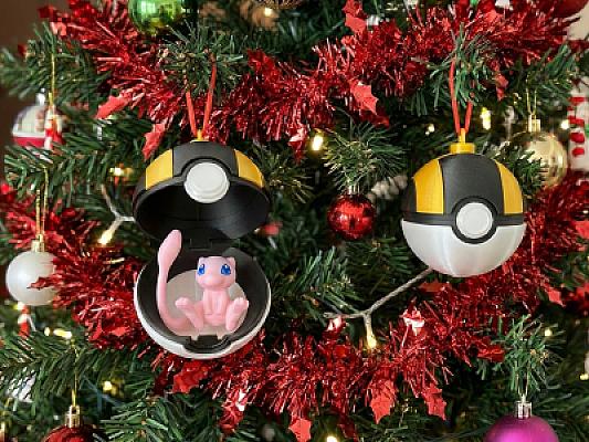 Ultra Ball - Christmas Ornament - Pokeball Functional