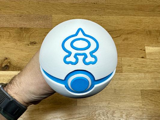 Team Aqua Ball - Pokemon - Pokeball Functional - MULTIPART - NO AMS