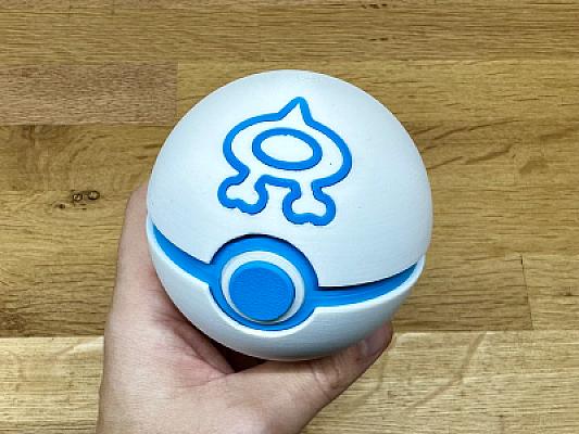Team Aqua Ball - Pokemon - Pokeball Functional - MULTIPART - NO AMS