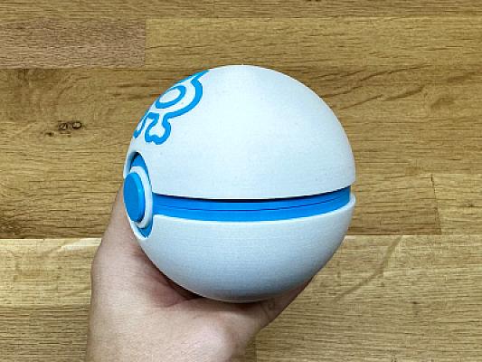 Team Aqua Ball - Pokemon - Pokeball Functional - MULTIPART - NO AMS