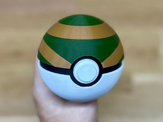 Nest Ball - Pokemon - Pokeball Functional - AMS TOP LID VERSION