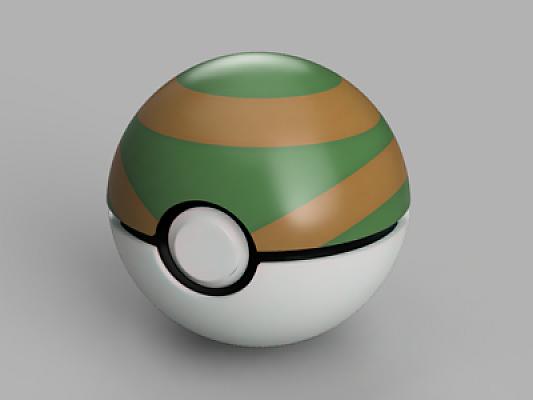 Nest Ball - Pokemon - Pokeball Functional - AMS TOP LID VERSION