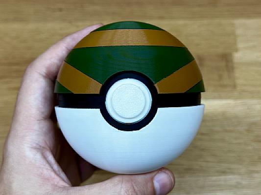 Nest Ball - Pokemon - Pokeball Functional - AMS TOP LID VERSION
