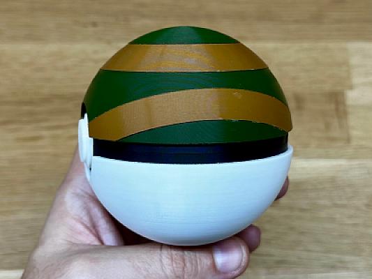 Nest Ball - Pokemon - Pokeball Functional - AMS TOP LID VERSION