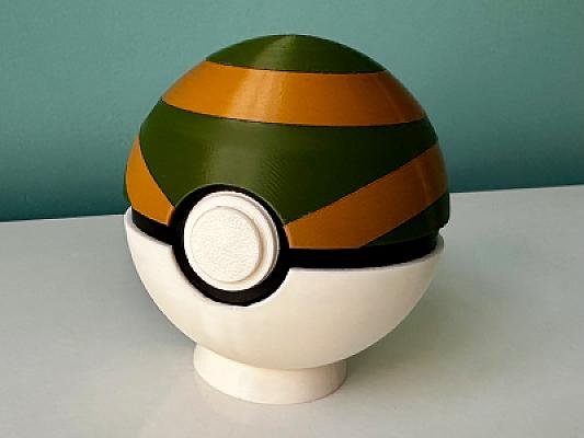 Nest Ball - Pokemon - Pokeball Functional - AMS TOP LID VERSION