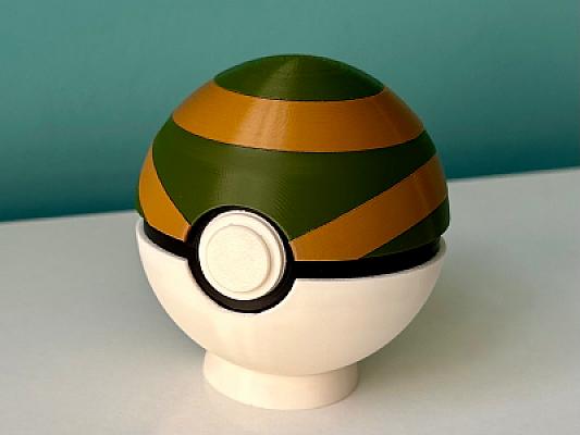 Nest Ball - Pokemon - Pokeball Functional - AMS TOP LID VERSION