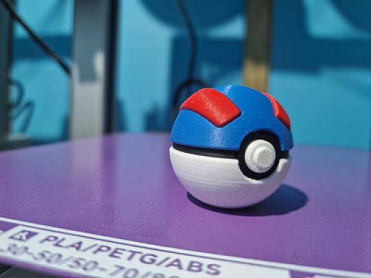 Pokeball Keychain Fidget - Great Ball